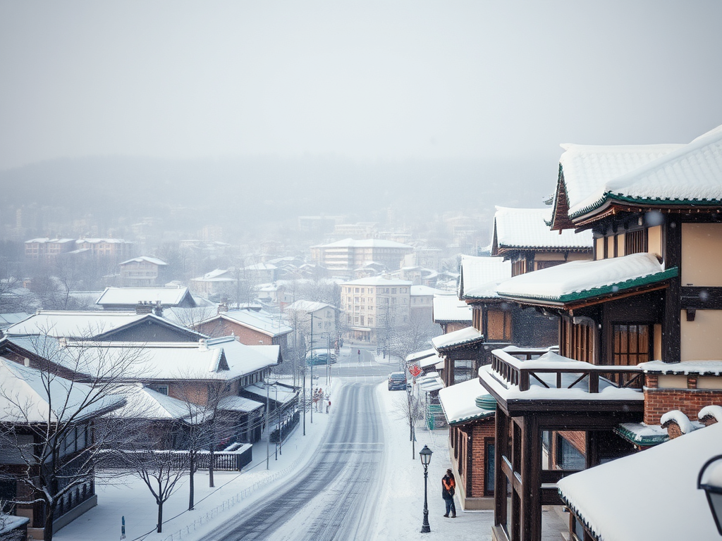 雪の帯広市（AI生成なのでちょっと不正確かなあ）