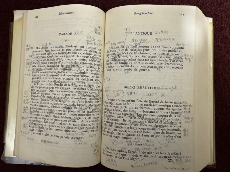 ランボー「イルミナシオン」の私の書き込み(1ページ、5〜6時間掛かるはずです)