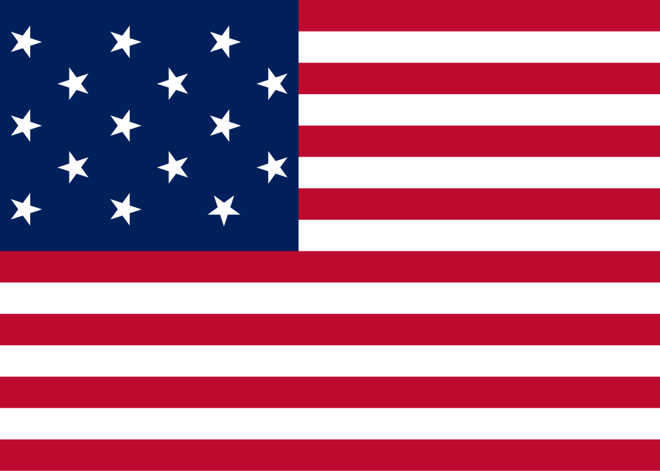 Flag of the USA(1795~1818) （出典 Wikimedia commons）