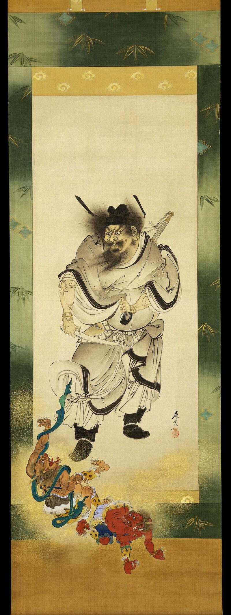 柴田是真「鐘馗に鬼図」(大英博物館蔵)(出典 Wikimedia commons)